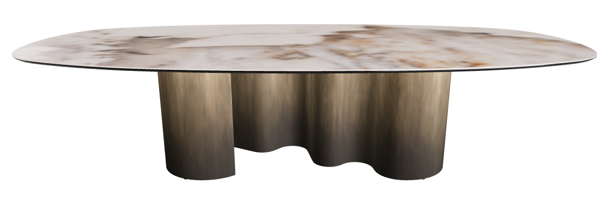 300x150x74h Biscuit Shaped_Corcovado_Oxy Brass