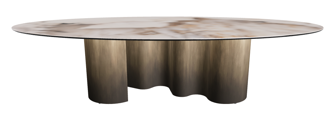 300x150x74h Oval Shaped_Corcovado_Oxy Brass