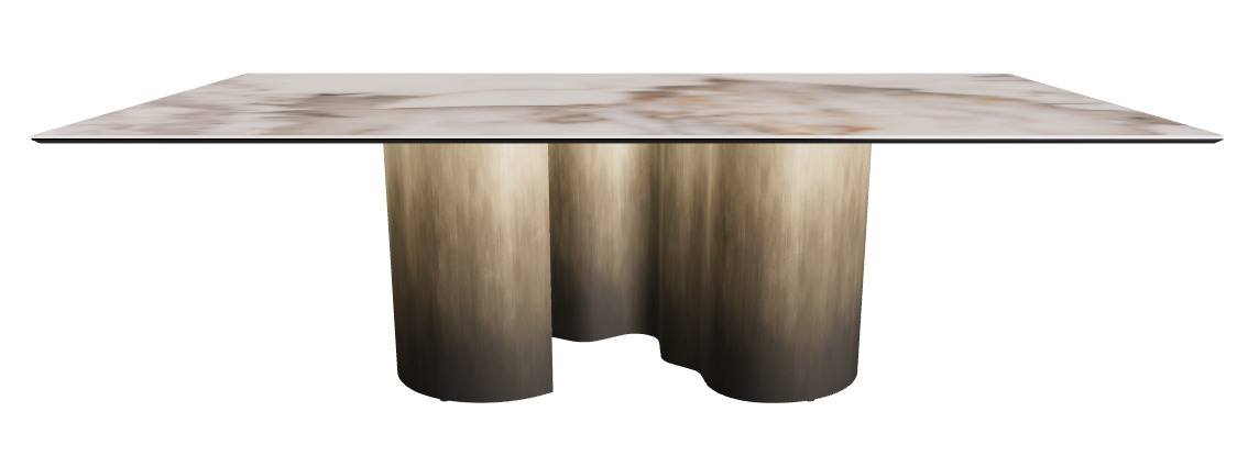 240x120x74h Rectangle Shaped_Corcovado_Oxy Brass