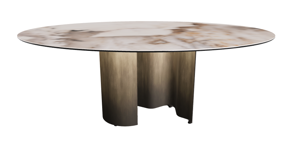 200x120x74h Oval Shaped_Corcovado_Oxy Brass