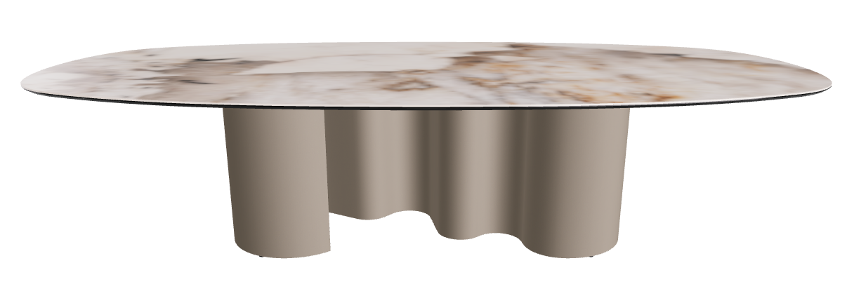 300x150x74h Biscuit Shaped_Corcovado_Titanium Embossed