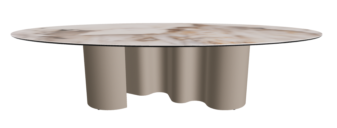 300x150x74h Oval Shaped_Corcovado_Titanium Embossed