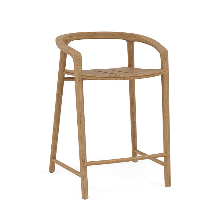 Manutti Solid Counter Height Stool With Back