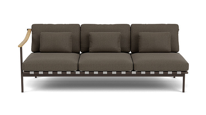 Barlow Tyrie Around Deep Seating Triple Lounge Sofa with Teak Left Arm