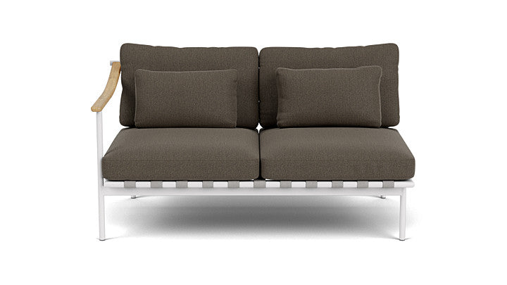 Barlow Tyrie Around Deep Seating Double Lounge Sofa with Teak Left Arm