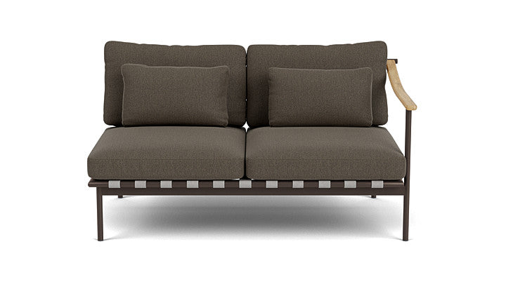 Barlow Tyrie Around Deep Seating Double Lounge Sofa with Teak Right Arm