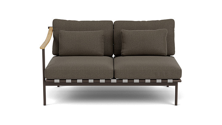 Barlow Tyrie Around Deep Seating Double Lounge Sofa with Teak Left Arm