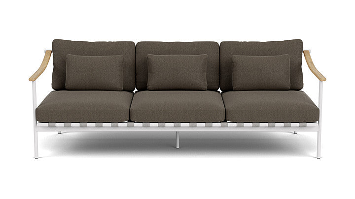 Barlow Tyrie Around Deep Seating Triple Lounge Sofa with Teak Arms