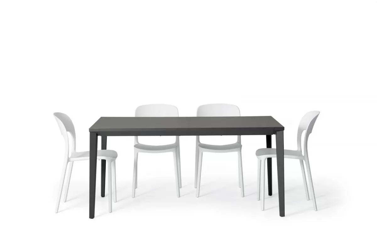 Echo In Table with extensions and lacquered metal frame