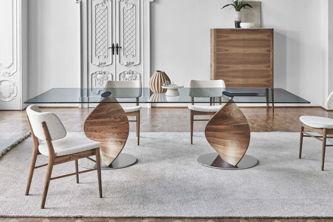 Porada Elika Oval & Rectangular Glass Dining Table