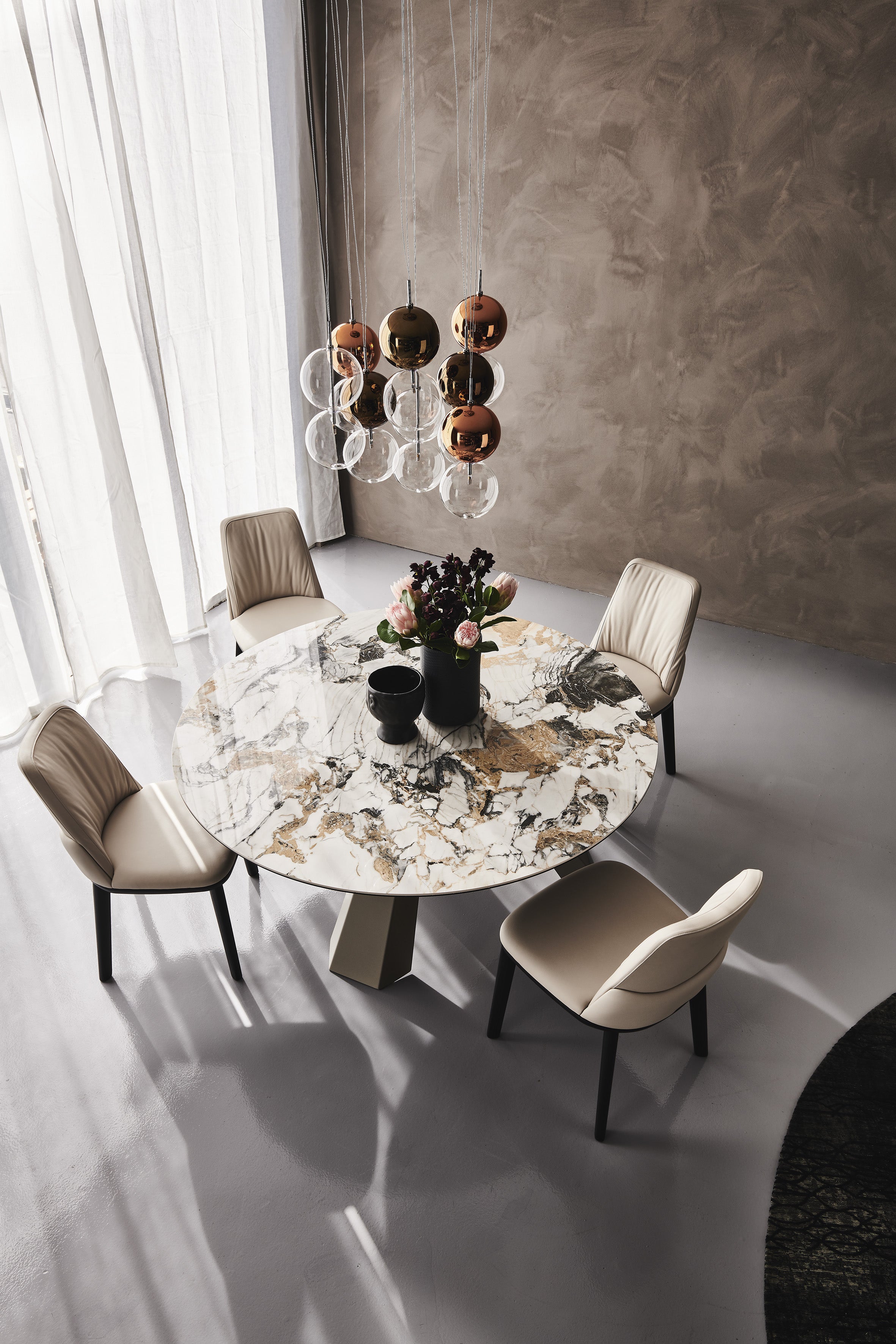 Cattelan Italia Eliot Keramik Round Table With Steel Base