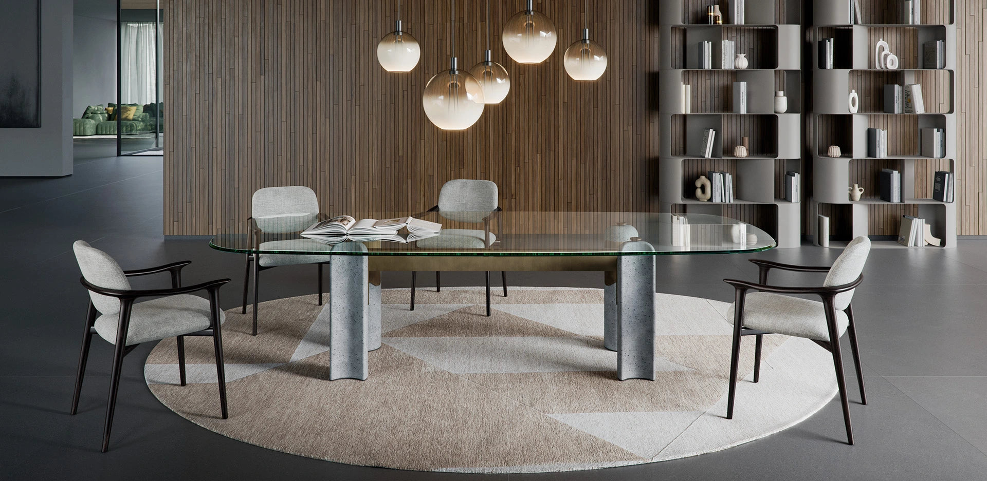 Cattelan Italia Bilbao Glass Dining Table