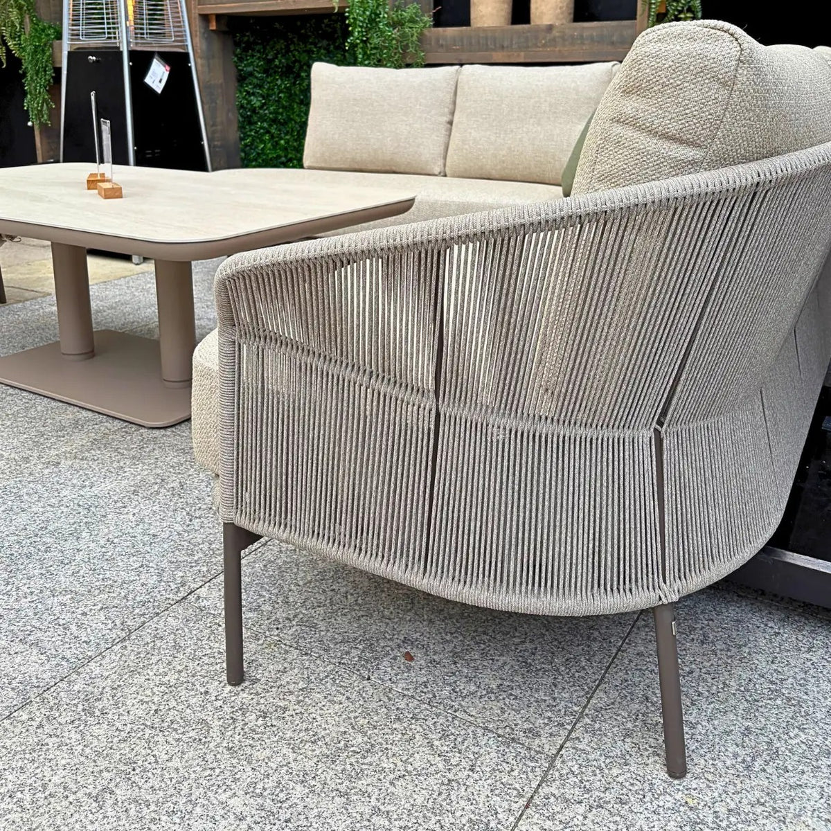 4 Seasons Outdoor Florence 5 Seat Lounge - Paros HAT140cm Drum Ceramic Table & Footstool