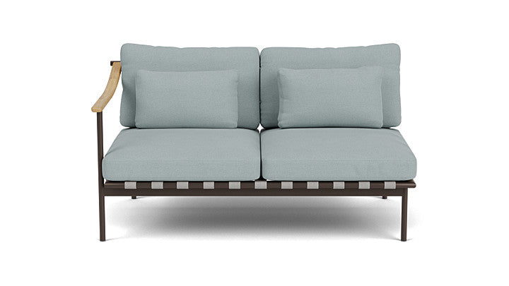 Barlow Tyrie Around Deep Seating Double Lounge Sofa with Teak Left Arm