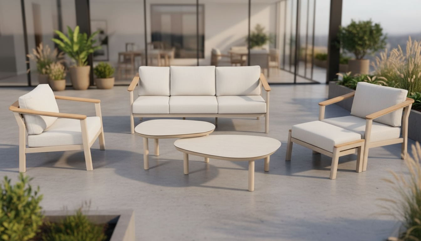 4 Seasons Outdoor Olivia Lounge with Monroe Coffee Table & Footstool