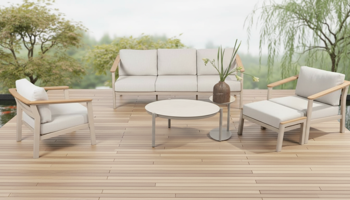 4 Seasons Outdoor Olivia Lounge with Yoga Coffee Table & Footstool