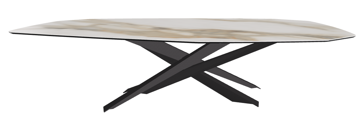 300x130x74.5h Polygon Shaped_Glossy Borghini Calacatta_Black Embossed