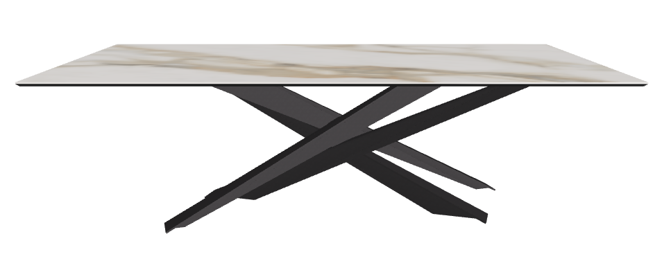 240x120x74.5h Rectangle Shaped_Glossy Borghini Calacatta_Black Embossed