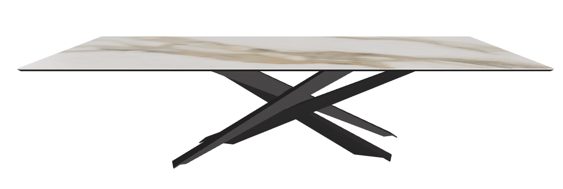 300x120x74.5h Rectangle Shaped_Glossy Borghini Calacatta_Black Embossed