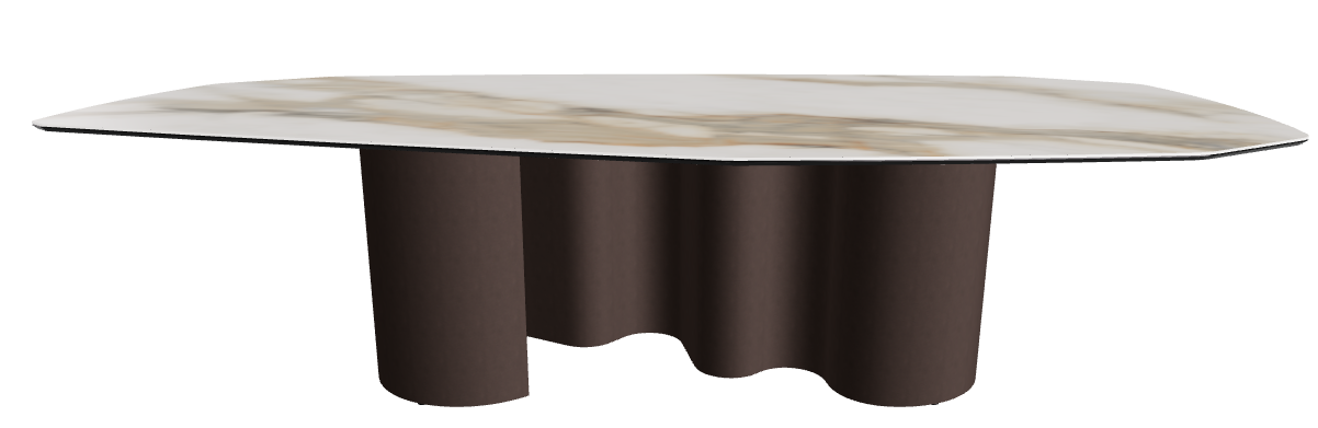 300x130x74h Polygon Shaped_Glossy Borghini Calacatta_Bronze Embossed