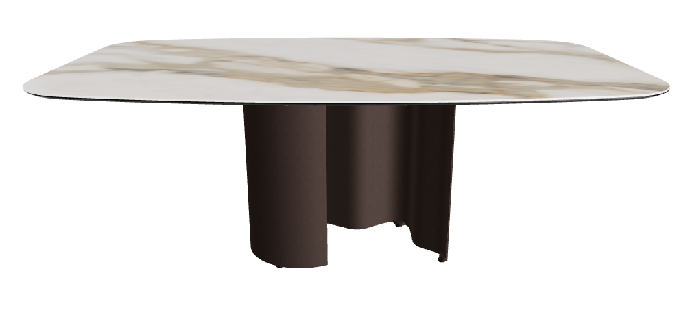 200x120x74h Barrel Shaped_Glossy Borghini Calacatta_Bronze Embossed