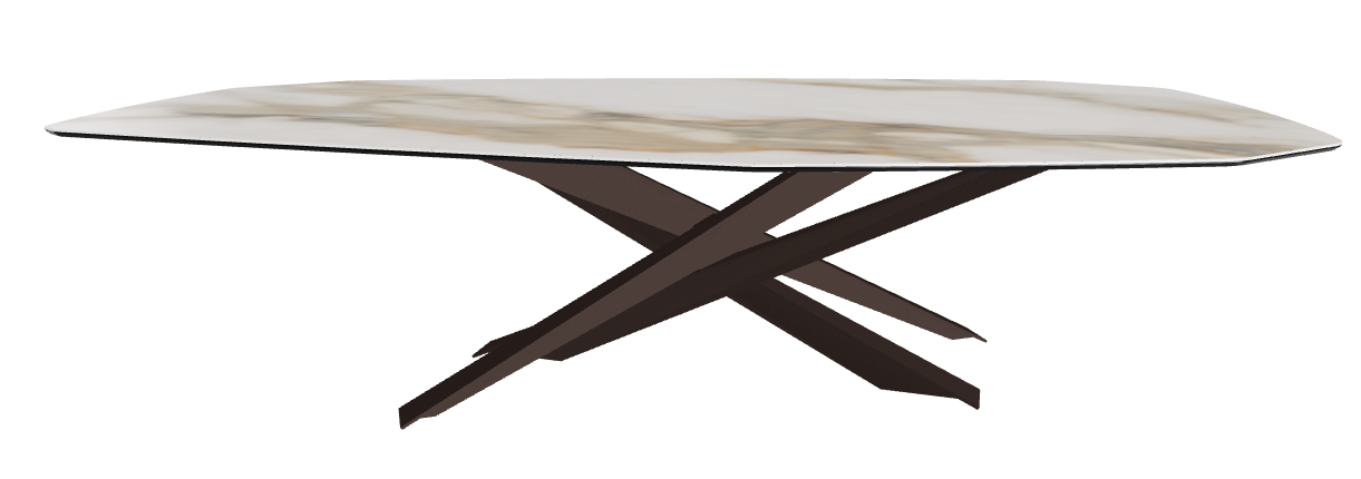 300x130x74.5h Polygon Shaped_Glossy Borghini Calacatta_Bronze Embossed