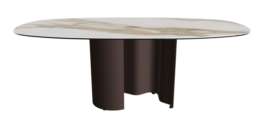 200x100x74h Bisuit Shaped_Glossy Borghini Calacatta_Bronze Embossed