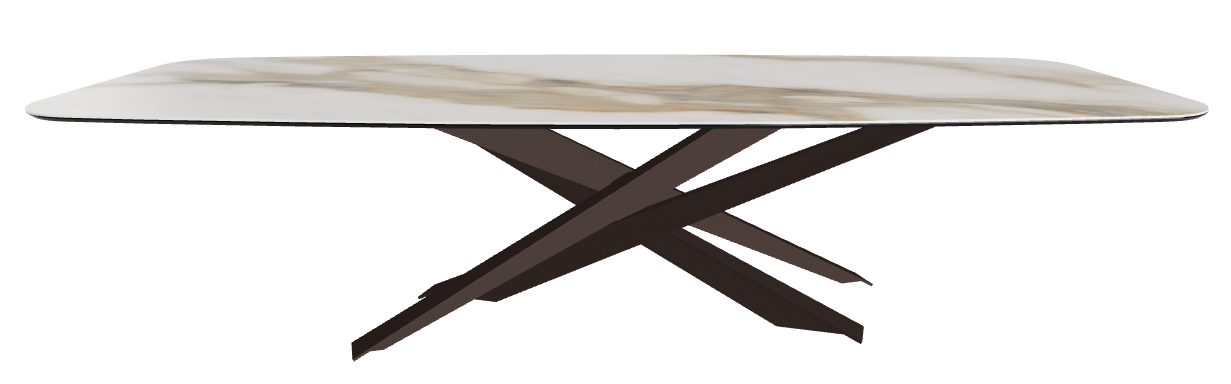 300x120x74.5h Barrel Shaped_Glossy Borghini Calacatta_Bronze Embossed