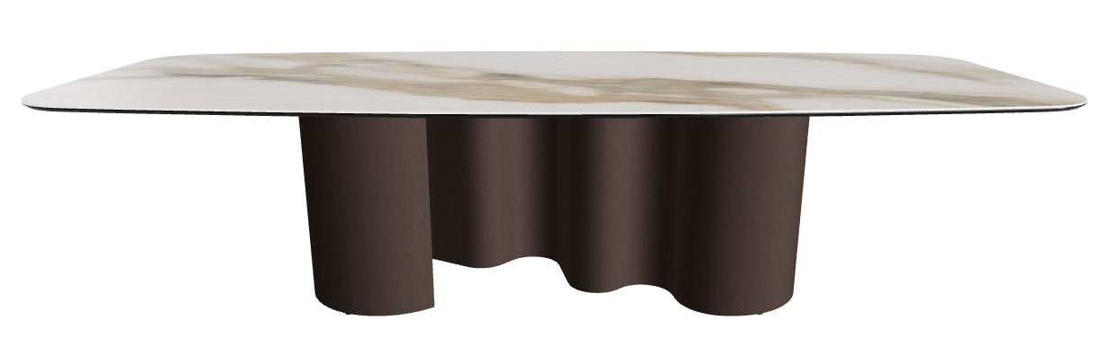 300x120x74h Barrel Shaped_Glossy Borghini Calacatta_Bronze Embossed
