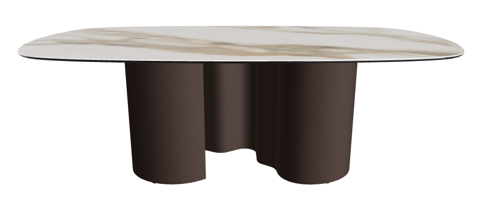 220x120x74h Biscuit Shaped_Glossy Borghini Calacatta_Bronze Embossed