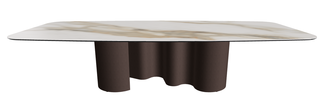 320x138x74h Barrel Shaped_Glossy Borghini Calacatta_Bronze Embossed