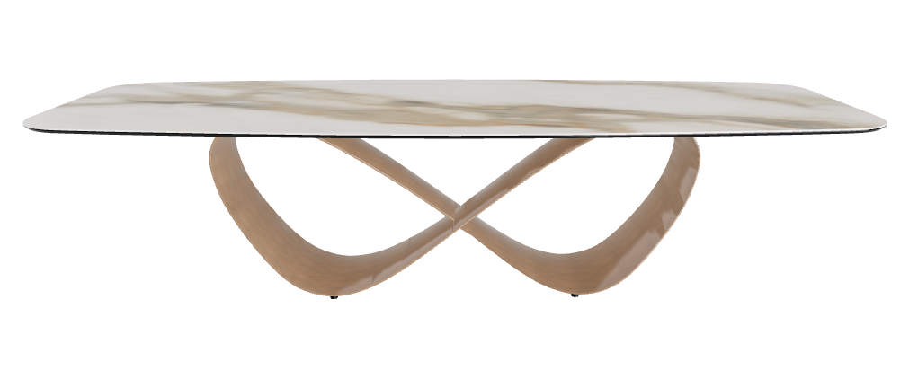 300x120x75h Barrel Shaped_Glossy Borghini Calacatta_Brushed Bronze