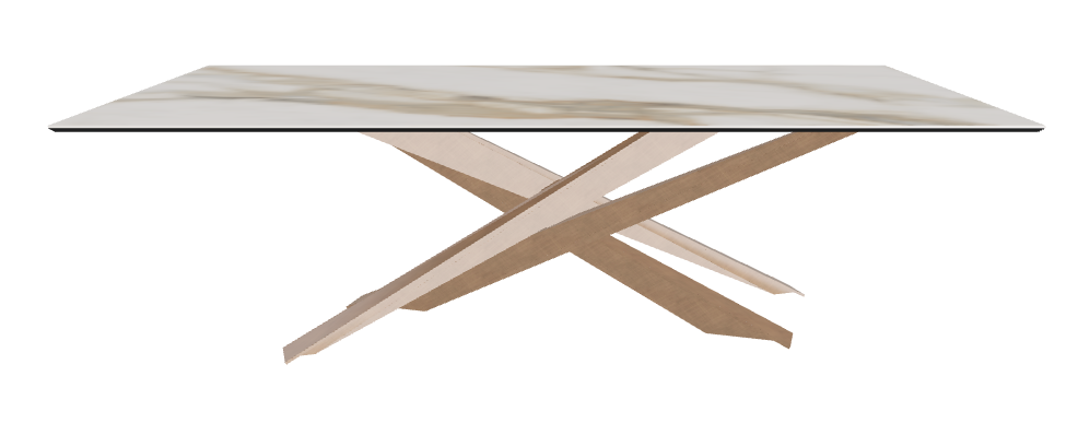 240x120x74.5h Rectangle Shaped_Glossy Borghini Calacatta_Brushed Bronze