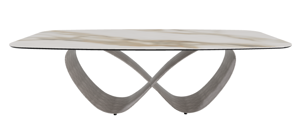 240x120x74h Barrel Shaped_Glossy Borghini Calacatta_Brushed Grey
