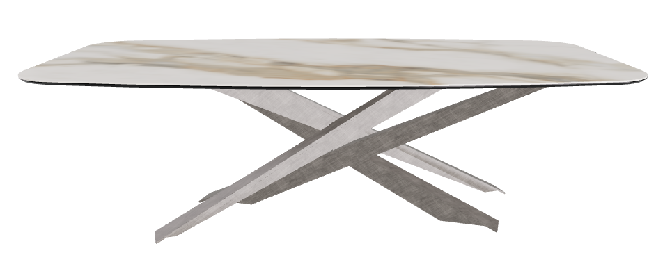 240x120x74.5h Barrel Shaped_Glossy Borghini Calacatta_Brushed Grey