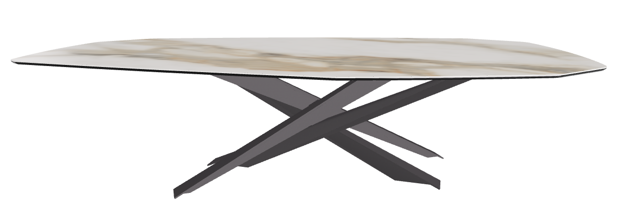 300x130x74.5h Polygon Shaped_Glossy Borghini Calacatta_Graphite Embossed