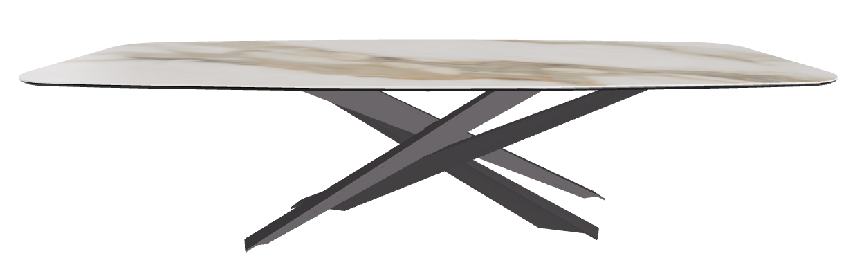 300x120x74.5h Barrel Shaped_Glossy Borghini Calacatta_Graphite Embossed