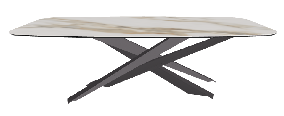 240x120x74.5h Barrel Shaped_Glossy Borghini Calacatta_Graphite Embossed