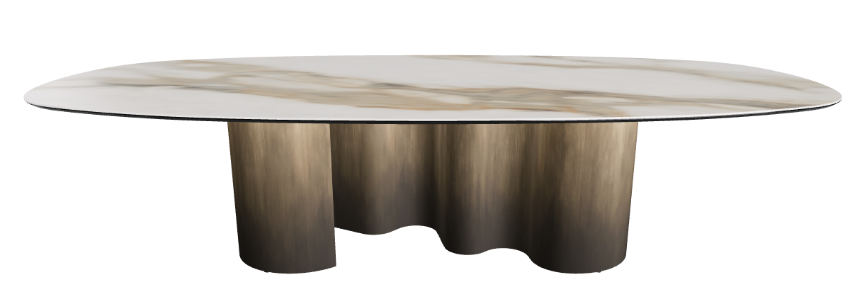 300x150x74h Biscuit Shaped_Glossy Borghini Calacatta_Oxy Brass