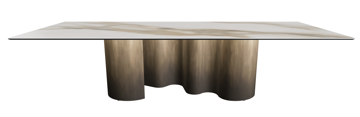 300x120x74h Rectangle Shaped_Glossy Borghini Calacatta_Oxy Brass