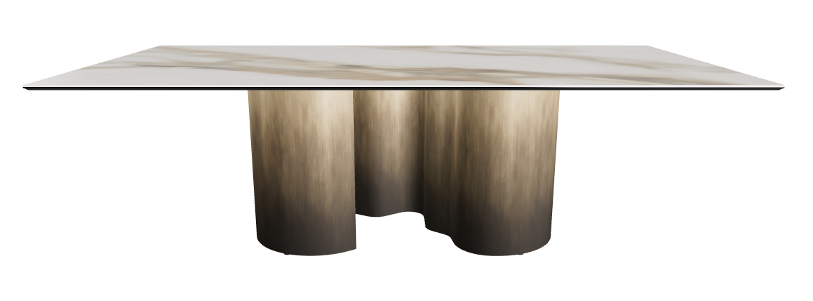 240x120x74h Rectangle Shaped_Glossy Borghini Calacatta_Oxy Brass