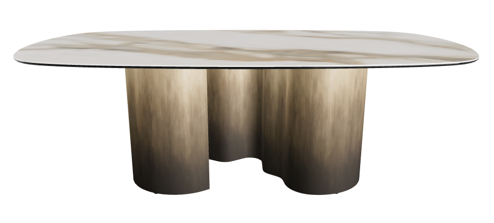 220x120x74h Biscuit Shaped_Glossy Borghini Calacatta_Oxy Brass