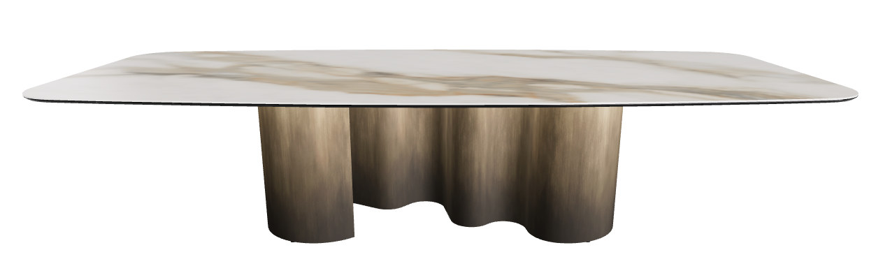 320x138x74h Barrel Shaped_Glossy Borghini Calacatta_Oxy Brass