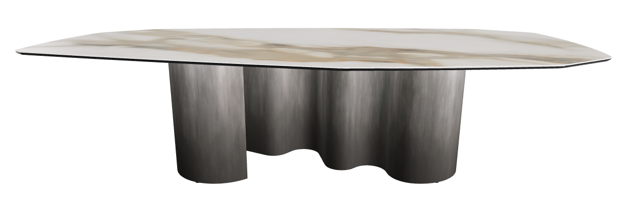 300x130x74h Polygon Shaped_Glossy Borghini Calacatta_Oxy Grey