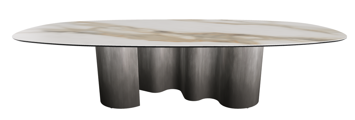 300x150x74h Biscuit Shaped_Glossy Borghini Calacatta_Oxy Grey