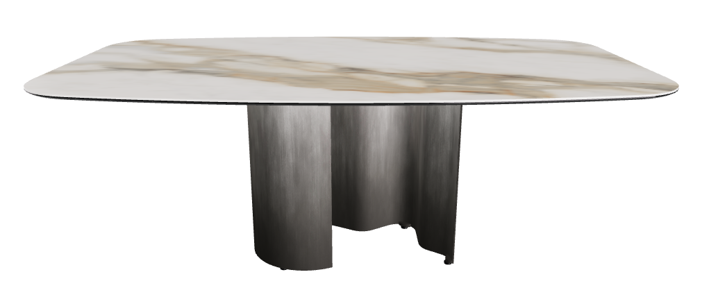 200x120x74h Barrel Shaped_Glossy Borghini Calacatta_Oxy Grey