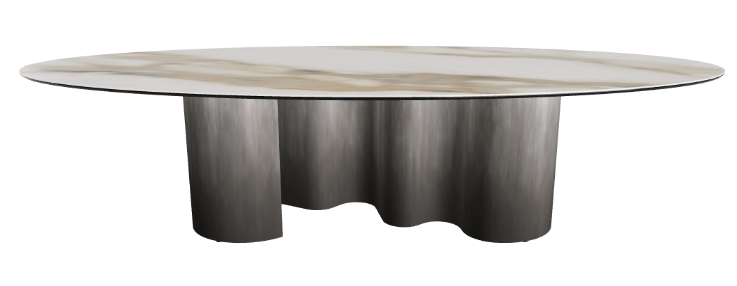 300x150x74h Oval Shaped_Glossy Borghini Calacatta_Oxy Grey