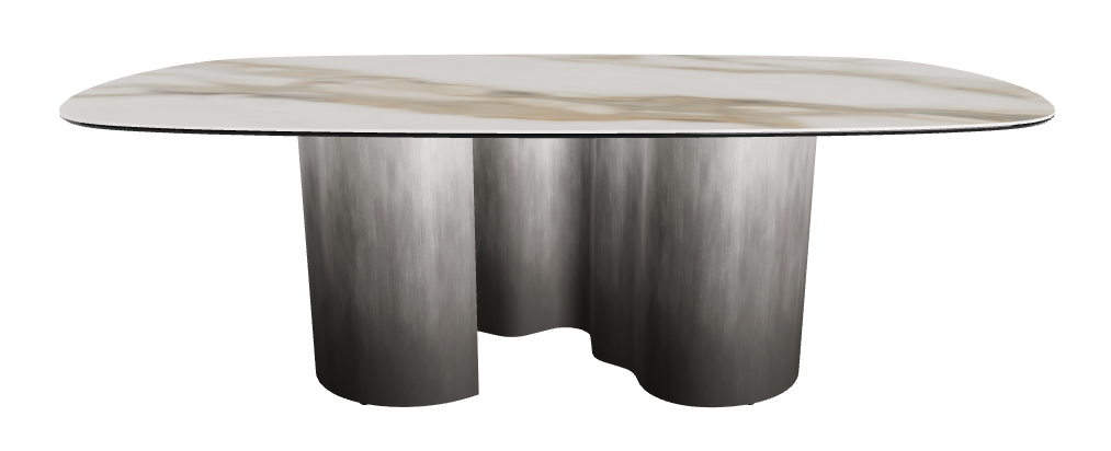 220x120x74h Biscuit Shaped_Glossy Borghini Calacatta_Oxy Grey