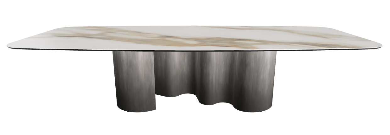 320x138x74h Barrel Shaped_Glossy Borghini Calacatta_Oxy Grey
