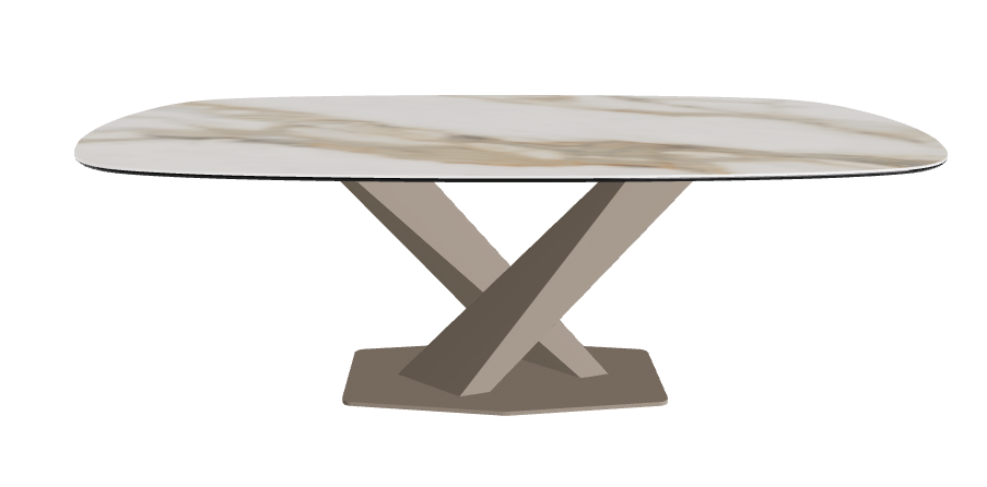 Cattelan Italia Stratos Keramik Biscuit Shaped Dining Table – 200x120x75h
